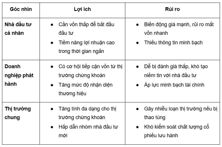 Lợi ích và rủi ro đầu tư cổ phiếu Penny Việt Nam