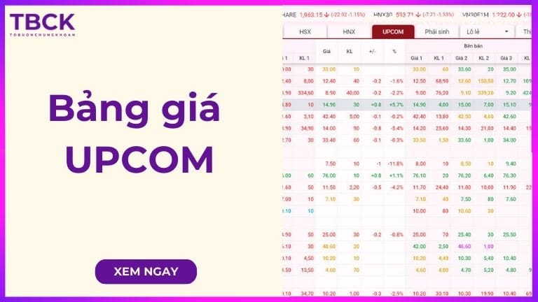 Bảng giá UPCOM là gì? Hướng dẫn cách đọc bảng giá UPCOM