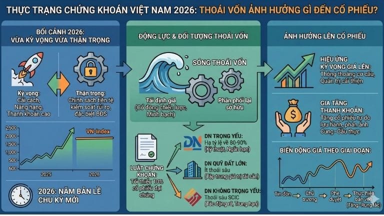 Thực trạng chứng khoán Việt Nam 2026: Thoái vốn ảnh hưởng gì đến cổ phiếu?