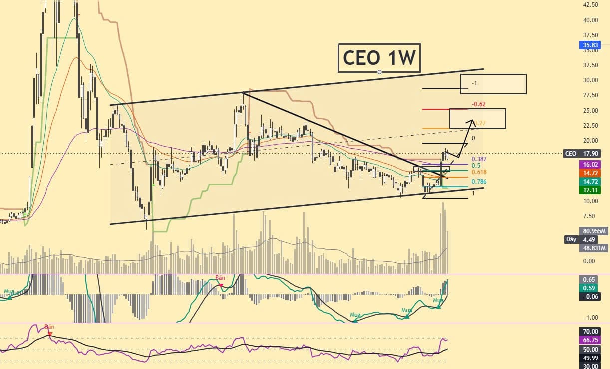 Biểu đồ khung tuần cổ phiếu CEO