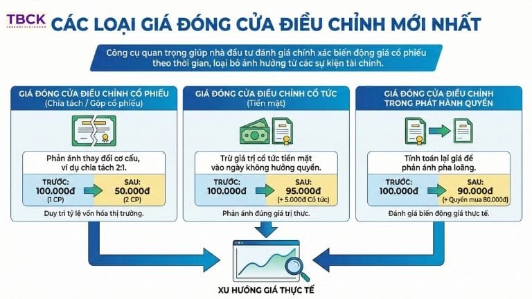 Các loại giá đóng cửa điều chỉnh mới nhất