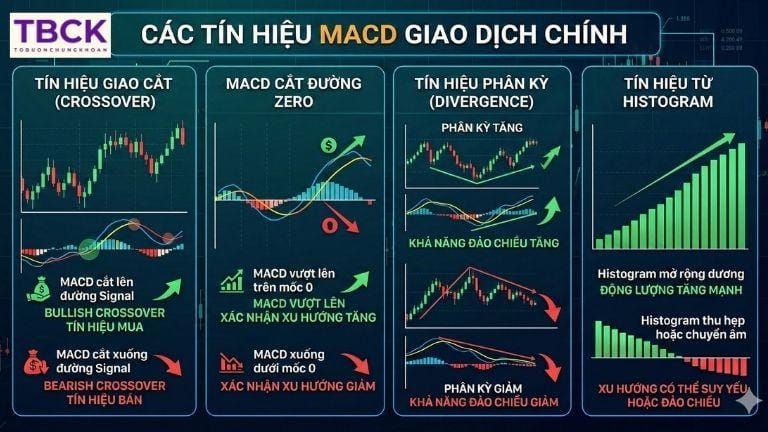 Các tín hiệu MACD giao dịch chính