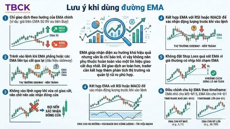 Lưu ý khi dùng đường EMA
