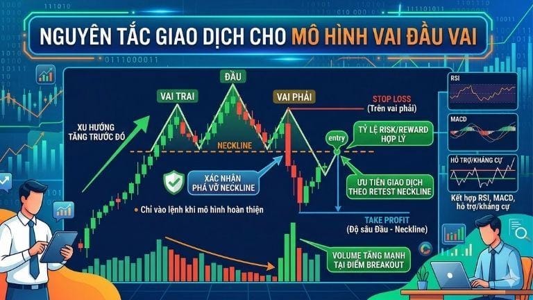 Nguyên tắc giao dịch cho mô hình vai đầu vai